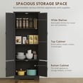 thumbnail image 4 of HOMCOM 60" Kitchen Pantry, Kitchen Storage Cabinet with Shelves, Black, 4 of 10
