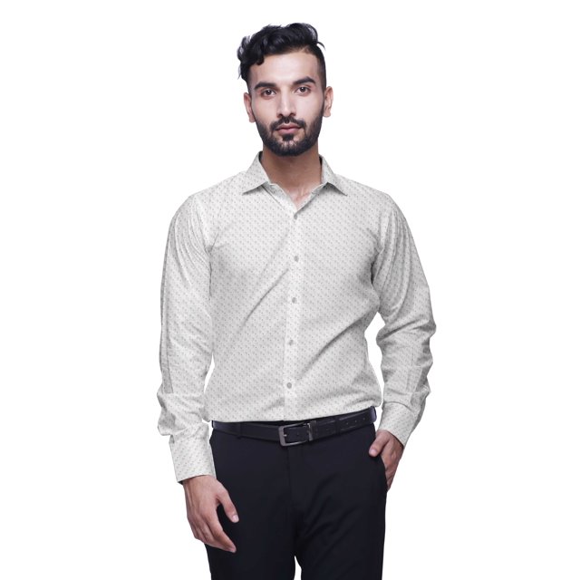 BESTMAN Cotton Shirt With Pockets Spread Collar Button Down Formal Shirt