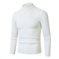 thumbnail image 2 of Xcmzpl Men's Turtleneck Sweater Long Sleeve Casual Ribbed Knitted High Neck Pullover Sweaters Solid Slim Fit Fall Sweaters, 2 of 9