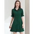 thumbnail image 4 of INSPIRE CHIC Robe-Chemise Décontractée pour Femme à Manches Courtes, Couleur Unie, Boutonnée, 4 of 5