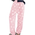 thumbnail image 2 of Yuyuzo Womens Stripes Lounge Pants High Waisted Drawstring Straight Leg Slacks Fall Casual Trousers, 2 of 7