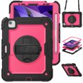 thumbnail image 1 of XYX For iPad Air 5th/4th Generation 10.9 inch 2022/2020 Case, 360 Rotating Shockproof Cover with Stand, Screen Protector, Shoulder Strap, Rose PC, 1 of 7