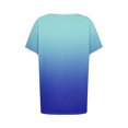 thumbnail image 5 of Haut à Manches Courtes pour Femme, Blouse Décontractée à Imprimé Dégradé avec Détail Patchwork, T-Shirt à Col Rond pour le Quotidien, 5 of 5