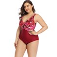 thumbnail image 3 of Beach Party Women's Plus Size Slimming Surplice One Piece Swimsuit, 3 of 7