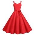 thumbnail image 1 of Robes d'Été pour Femmes Décontractées Sans Manches Femme au Foyer Soirée Bal Robe Maxi Mode Rouge TTG, 1 of 5
