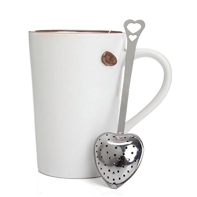 Oleegame 1PC Stainless Steel Tea Infuser Spoon Strainer Steeper Handle Tea Strainer Tool Silver