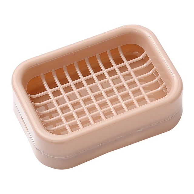 ZZkhGO Soap Box with Drainage, Double Layer Bathroom Soap Holder, Punch-Free Wall Mounted Soap Rack