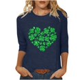 thumbnail image 5 of T-Shirt Imprimé pour Dames, Col Rond, Manches Trois-Quarts, Manches 3/4, Coupe Ample, 5 of 5