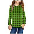 thumbnail image 1 of RXIRUCGD Chemises à Manches Longues pour Filles, Col Rond Mignon, Blouses Décontractées Élégantes, Vert, Taille : 7 Ans, 1 of 6