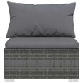 thumbnail image 2 of vidaXL 8 Piece Garden Lounge Set with Cushions Poly Rattan Grey, 2 of 5