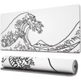 thumbnail image 1 of Japanese Wave White Gaming Mouse Pad - Extended XL Mousepad with Anti-Slip Base, Cool Large Mouse Pad for Desk, 31.5x11.8 Inch, Perfect for Gaming and Office, 1 of 6