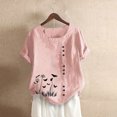 thumbnail image 1 of Babysbule Hauts pour Femmes Liquidation Mode Femmes Été Ample Imprimé T-Shirt à Col Rond Manches Courtes Blouse Décontractée Hauts, 1 of 3