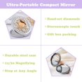 thumbnail image 4 of Amanman Miroir de Poche pour Femmes 1x/2x Miroir Compact pour Sacs à Main Fait à la Main Petit Miroir Rond Mini Miroir Miroir de Maquillage de Voyage pour Fille (Sac Doré), 4 of 7