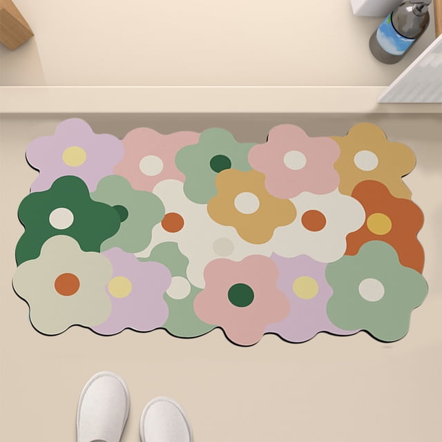 Absorbent Bathroom Bath Mat Shower Rug Drying Bath Mats Kitchen Entrance Doormats Home Floormat Bathtub Carpet