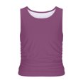 thumbnail image 5 of Timegard Tank Tops for Women Round Neck Sleeveless Ruched Comfy Solid Color Summer Casual Slim Tops, 5 of 5