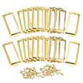 thumbnail image 1 of Unique Bargains 83x30mm Drawer Tag Label Metal Label Holder File Tag Frames Gold Tone 30 Pack, 1 of 6