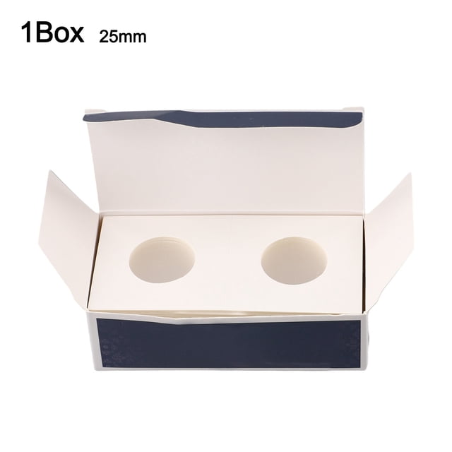 LEFU Coin Collection Storage Box Set - 12 Sizes Cardboard Holders Optional for Stamps & Coins, White Square Protective Cases, 50 Sheets per Box, Ideal for Collectors