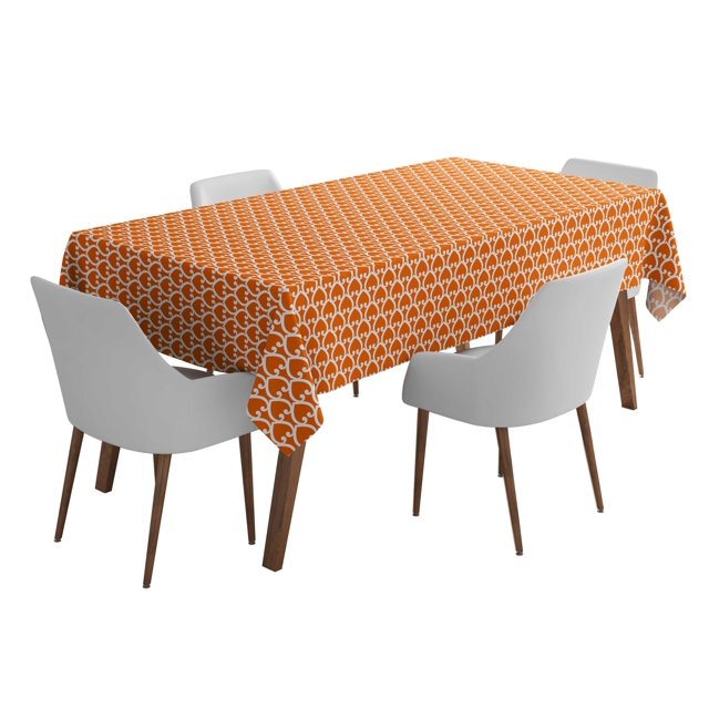 Vargottam Intérieur/ExtérieurNappe58x102 InchRectangleNappe Imperméable PatioTableCoupes- Printemps/ÉtéTable rectangulaire/BBQs/Picnic -Orange2