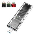 thumbnail image 2 of External M.2 NGFF SATA SSD Enclosure High Speed USB3.0 Gen1 5Gb/S Transparent SATA SSD Hard Drive Case for PC Black, 2 of 7