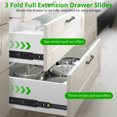 thumbnail image 4 of Coulisses de Tiroir Robustes de 12 Pouces pour Cuisine et Commodes – Extension Complète, Capacité de 100 Lb, Roulement à Billes, Fermeture en Douceur, Acier Allié Résistant à la Rouille Noir, Sans Verrou, 5 Paires, Taille : 12x1.77x0.5 Inch, 4 of 8