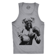 thumbnail image 1 of Mens Boxer Boxing Fitness Tank Top Funny Workout Puppy Dog Tank for Guys (Heather Grey) - S, 1 of 2