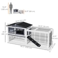 thumbnail image 3 of PawHut Wooden Rabbit Hutch w/ Ramp Openable Roof Pull-out Tray, Dark Grey, 3 of 10