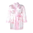thumbnail image 4 of Women Silk Satin Robe Bathrobe Gown Kimono Sleepwear Pjs Lingerie, 4 of 6