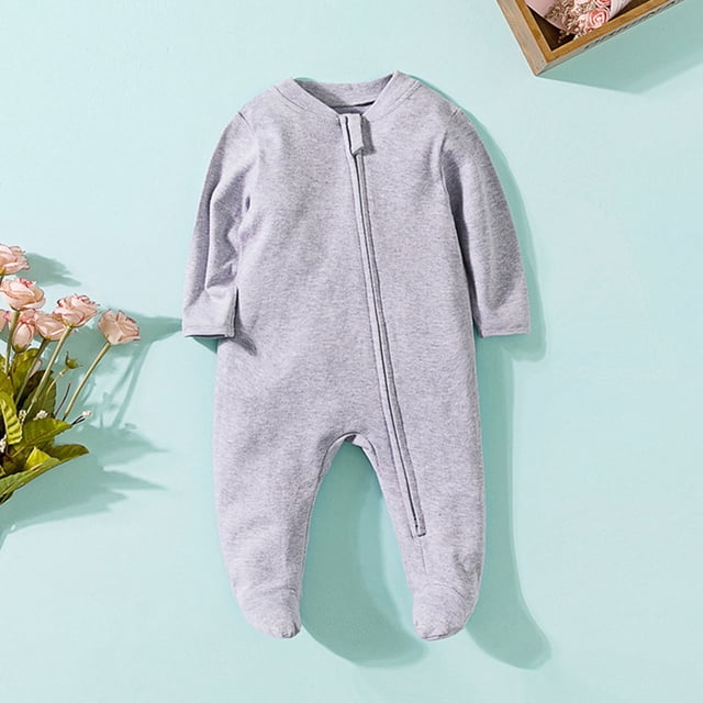 Cowsor Grenouillère Unie pour Bébé – Pyjama d'Été à Manches Longues (0-12 m)