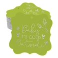 thumbnail image 1 of Inkdotpot Real Silver Foil Bracket Shape Paper Hang Tags Baby It's Cold Outside Baby Shower Favor Tags Pack Of 50, 1 of 6