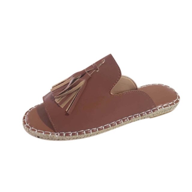 RKSTN Pantoufles pour Femmes Mode Décontractée Plates à Franges Chaussures Pantoufles Sandales à Bout Ouvert,Pantoufles pour Femmes Intérieur Extérieur