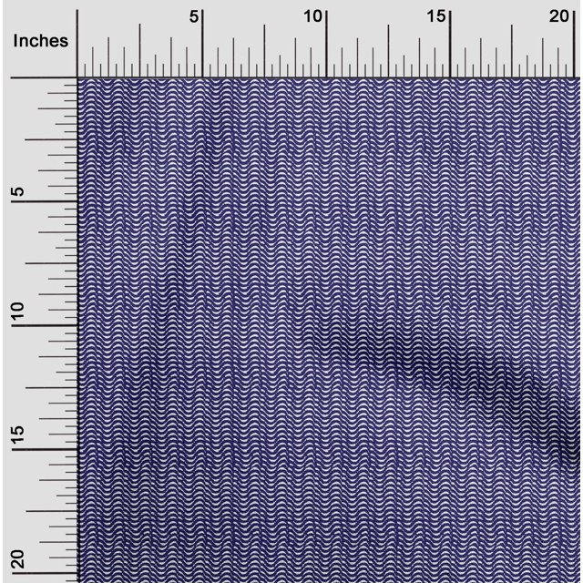 oneOone Cotton Cambric Fabric Wave Block Print Fabric By Yard 56 Inch Wide