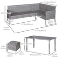 thumbnail image 3 of Outsunny 5 Pieces Wicker Patio Furniture Set with Cushions, Cream White, 3 of 10