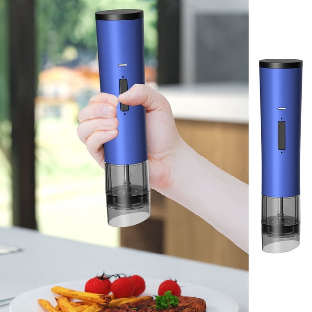 Moulin à Poivre Électrique à Mouture Réglable / Rechargeable par USB / Noyau en Céramique / Lot de 3 / ABS Acier Inoxydable / Blanc Bleu Rouge / Portable 9 Pouces