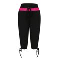 thumbnail image 3 of Mrat Women's Summer High Waisted Solid Color Sweatpants Drawstring Slim Fitting Yoga Gym Pants Go Walk Pants S-51 Black S, 3 of 4