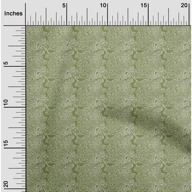 oneOone Georgette Viscose Fabric Floral Block Print Sewing Fabric BTY 42 Inch Wide