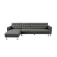 thumbnail image 1 of Velago ATTALENS Sectional Faux Leather Sleeper Sofa, Grey, 1 of 8