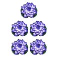 thumbnail image 1 of QualitChoice Artificial Lotus Replacement Simulation Outdoor Garden Park Pond Pool Photography Fake Water Flower Decor Blue 5PCS, 1 of 6