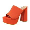 thumbnail image 1 of HSMQHJWE Sandales à Talon pour Femmes à Bout Carré Ouvert, Sandales de Plage à Talon, Sandales à Enfiler, Talon Bloc Haut, Chaussures de Mode pour Robe de Mariage, 1 of 8