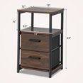 thumbnail image 2 of Gymax Table de Chevet 2 Pcs Table d'Appoint de Chevet avec 2 Tiroirs en Tissu et Tablette de Rangement, 2 of 9