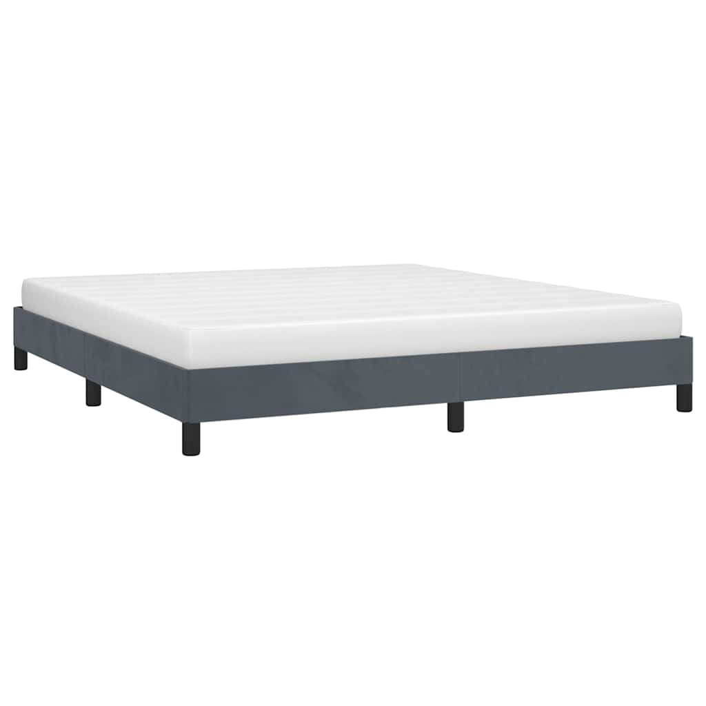 vidaXL Bed Frame Dark Grey 193x203 cm King Velvet