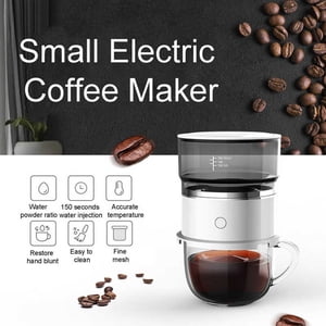 Portatif Mini Machine automatique de brassage à main Drip Coffee Maker avec contrôle de température de précision en acier inoxydable ABS Tritan Filter Cup Maker pour Voyage voiture Home Office