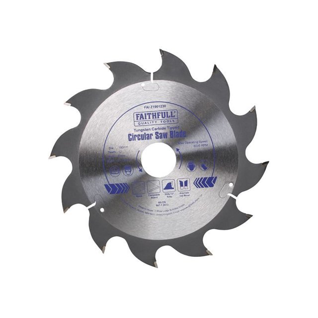 Faithfull - Lame de Scie Circulaire TCT 190 x 30mm x 12T POS