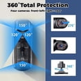 thumbnail image 3 of Full View Car Dashcam System Wireless - 360° 4 Channel Dash Cam with Front, Rear, Left & Right Cameras, 1080P, Night Vision, G-Sensor, Parking Monitor & 64GB Card, 3 of 6