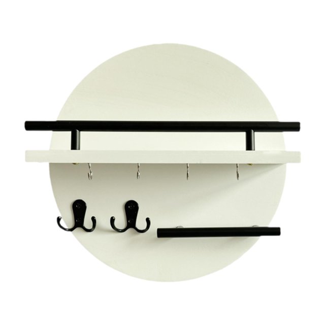 veasfak Key Holder Wall Mount Multifunctional Wall Shelf for Office Hallway Entryway Style C