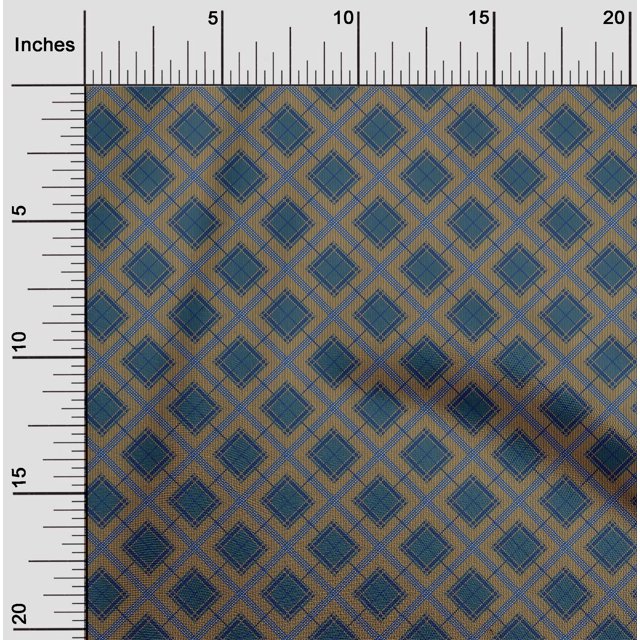 oneOone Polyester Lycra Fabric Tartan Check Print Fabric By Yard 56 Inch Wide
