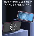 thumbnail image 4 of KOMI for Google Pixel 9/ Pixel 9 Pro Case, with HD Tempered Glass Screen Protector, Heavy Duty Shockproof Drop Protective Rugged Tough Durable Phone Cover with Belt Clip-Burgundy/Pink, 4 of 5