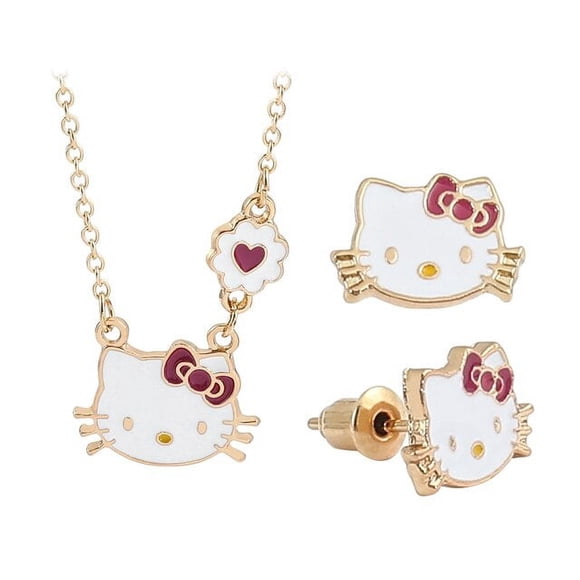 Sanrio Hello Kitty Y2k Necklace New Women Hello Kitty Earrings for Kids Fashion Jewelry Kawaii Trinkets