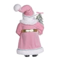 thumbnail image 3 of HOLIDAY TIME 16 IN Light Skin Tone Pink Robe Santa Figurine, 60% Polyester 40% PP Santa Statue Holding Mini Christmas Tree Tabletop Decor, 3 of 5