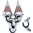 thumbnail image 3 of Krator Chrome Dual Spike Intake Air Cleaner Filter Kit Compatible with Harley CV Carb Delphi V-Twin, 3 of 3
