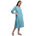 thumbnail image 3 of Moomaya Robe de Nuit d'Allaitement en Coton à Col Rond Imprimée pour Femmes, 3 of 6